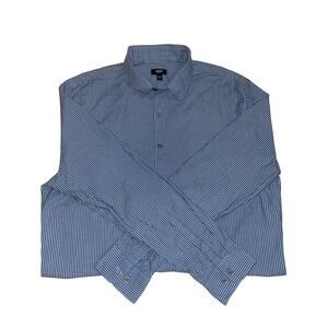 Express slim 1MX fit. Blue, white, charcoal pinstripe. Size medium.